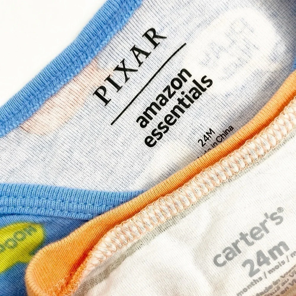 Pixar Amazon Essentials baby bodysuit + striped shirt
